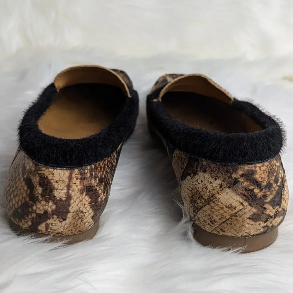 Queork Cork Snake print Faux Fur Loafers Queork Cork Snakeprint Faux Fur Loafers